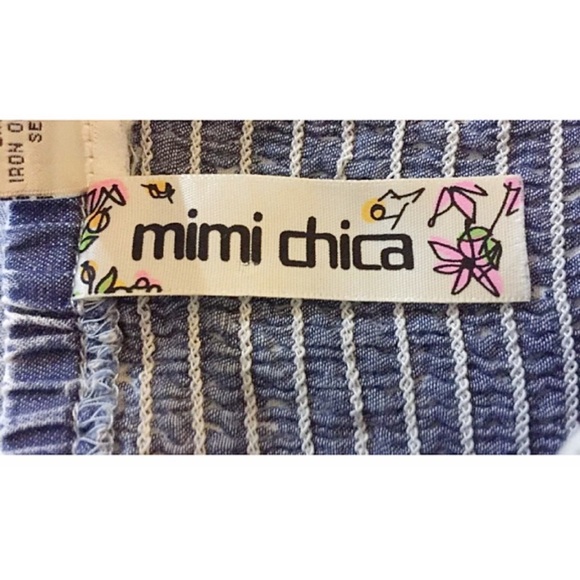 MIMI CHICA Blue Pigment Acid Wash Lace Met Dress Boho Festival - Picture 6 of 8